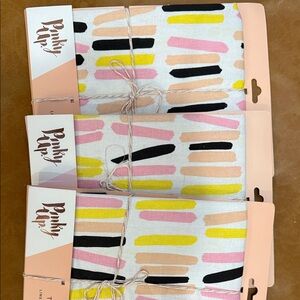 Pinky Up Colorful TeaTowels - Pink, Yellow, Black lot of 3